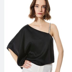 Alice + Olivia Black Riko Crop Top Size XS